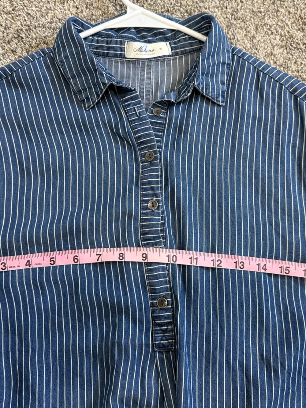 Madewell Blue Striped Shirt Dress with pockets , small - Picture 6 of 8